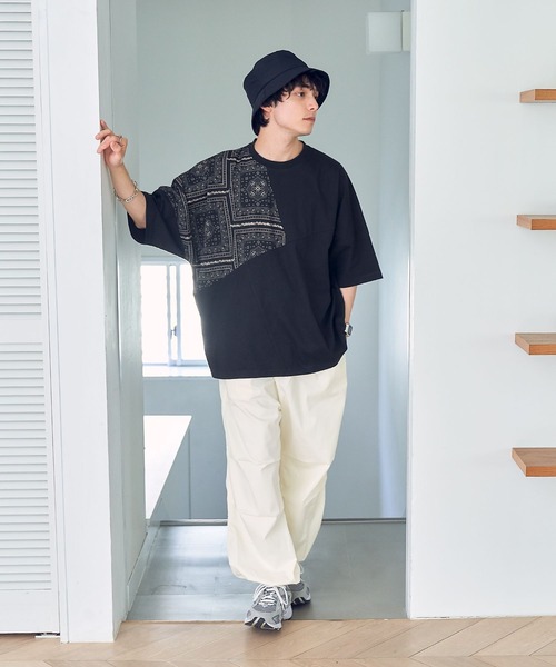 RAGEBLUE(レイジブルー)の「フハク柄キリカエTシャツ(Tシャツ/カットソー・メンズ・ブラック/ホワイト系その他2/ホワイト系その他3/その他8・MEDIUM/LARGE)」の6枚目の写真