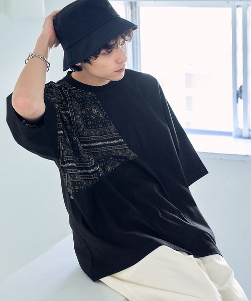 RAGEBLUE(レイジブルー)の「フハク柄キリカエTシャツ(Tシャツ/カットソー・メンズ・ブラック/ホワイト系その他2/ホワイト系その他3/その他8・MEDIUM/LARGE)」の10枚目の写真