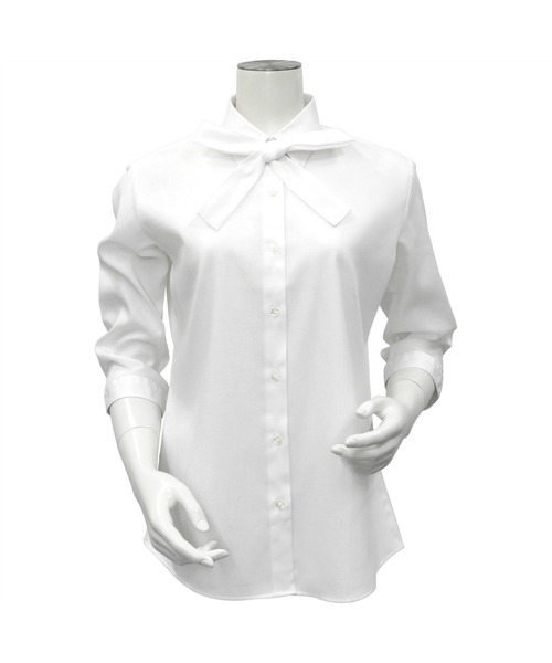 TOKYO SHIRTS(トウキョウシャツ)の「SUPIMA 形態安定ノーアイロン レギュラー衿 七分袖ビジネスワイシャツ(ビジネスシャツ・レディース・ホワイト・LL/XL/L/M/S)」の4枚目の写真