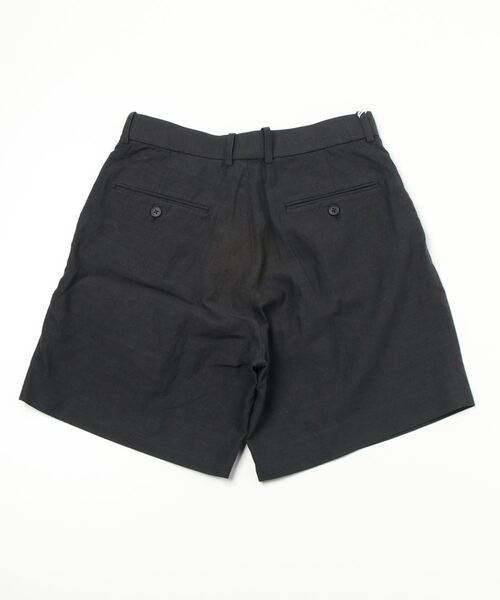 PORT BY ARK（ポートバイアーク）の「PORT BY ARK / ポートバイアーク：1tuck Shorts-Herringbone-：PO11-P002[COR]（その他パンツ・メンズ・ブラック・1/2）」の2枚目の写真