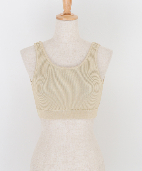 VERMEIL par iena（ヴェルメイユパーイエナ）の「【PROTAGONISTA / プロタゴニスタ】ブラトップス（タンクトップ・レディース・ブラック/ベージュ・X-SMALL/XX-SMALL）」の2枚目の写真