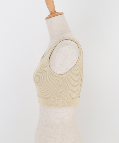 VERMEIL par iena（ヴェルメイユパーイエナ）の「【PROTAGONISTA / プロタゴニスタ】ブラトップス（タンクトップ・レディース・ブラック/ベージュ・X-SMALL/XX-SMALL）」の3枚目の写真