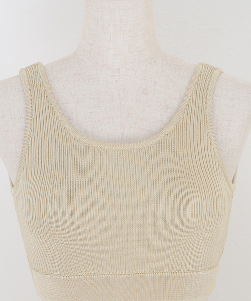 VERMEIL par iena（ヴェルメイユパーイエナ）の「【PROTAGONISTA / プロタゴニスタ】ブラトップス（タンクトップ・レディース・ブラック/ベージュ・X-SMALL/XX-SMALL）」の5枚目の写真