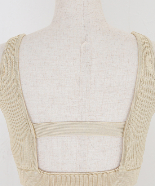 VERMEIL par iena（ヴェルメイユパーイエナ）の「【PROTAGONISTA / プロタゴニスタ】ブラトップス（タンクトップ・レディース・ブラック/ベージュ・X-SMALL/XX-SMALL）」の6枚目の写真