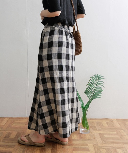 URBAN RESEARCH DOORS（アーバンリサーチドアーズ）の「リネンギンガムフレアスカート（スカート・レディース・その他1/その他2・MEDIUM）」の9枚目の写真