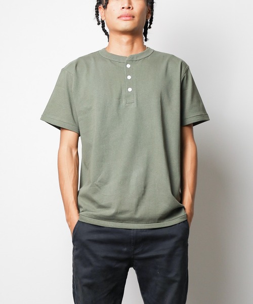 B.I.D.(ビーアイディー)の「《オープンエンド》 マックスウェイト ヘンリーネックTシャツ【W】【it】【FE】(Tシャツ/カットソー・レディース・ブラック/インディゴブルー/スミクロ/アーミー/ホワイト/ナチュラル・MEDIUM/X-LARGE/LARGE)」の5枚目の写真