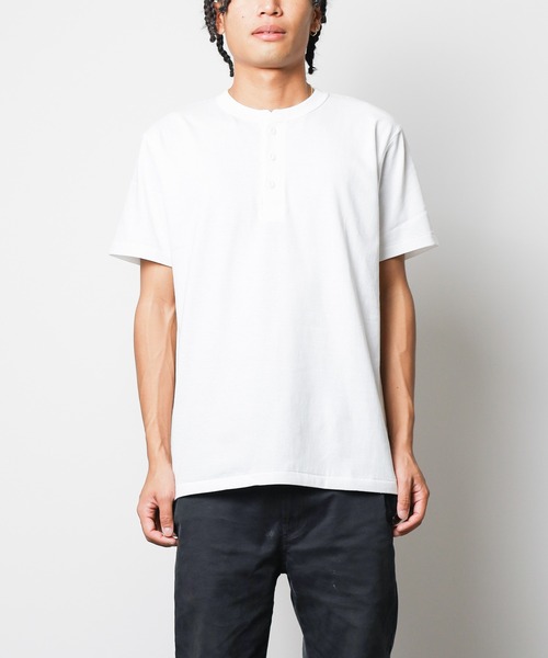 B.I.D.(ビーアイディー)の「《オープンエンド》 マックスウェイト ヘンリーネックTシャツ【W】【it】【FE】(Tシャツ/カットソー・レディース・ブラック/インディゴブルー/スミクロ/アーミー/ホワイト/ナチュラル・MEDIUM/X-LARGE/LARGE)」の2枚目の写真