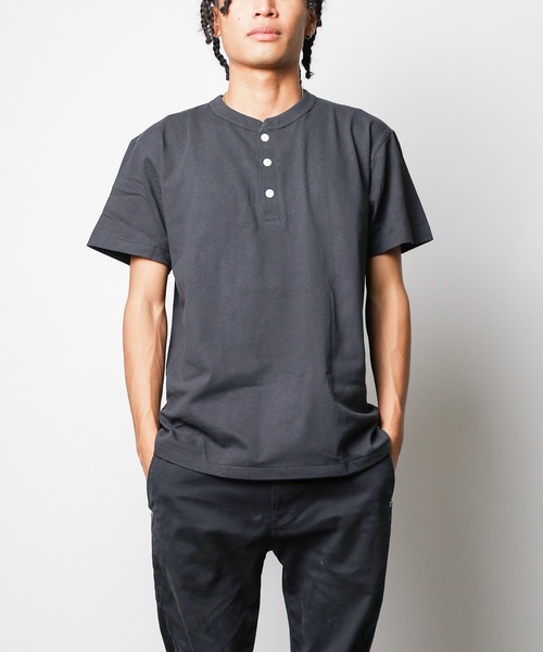 B.I.D.(ビーアイディー)の「《オープンエンド》 マックスウェイト ヘンリーネックTシャツ【W】【it】【FE】(Tシャツ/カットソー・レディース・ブラック/インディゴブルー/スミクロ/アーミー/ホワイト/ナチュラル・MEDIUM/X-LARGE/LARGE)」の3枚目の写真