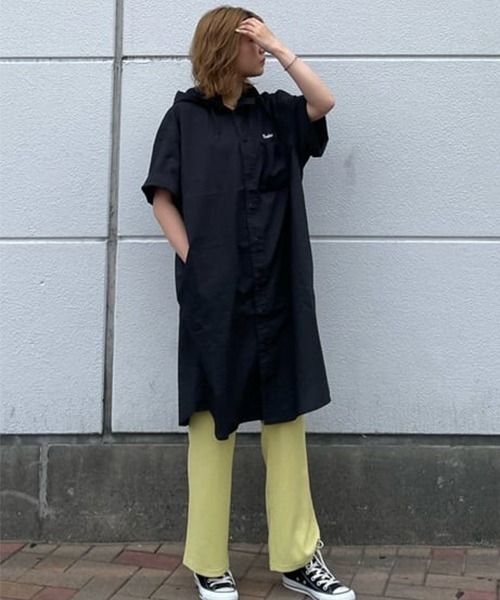 CHEEZE˓˓༼ˀᵕ̈༽ ミリタリー ロングシャツワンピース ワイド ゆったり