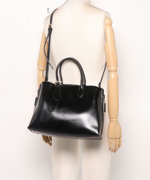 KOBE LETTUCE（コウベレタス）の「ショルダーベルト付きサイドジップバイカラーバッグ（トートバッグ・レディース・アイボリー/ライトカーキ/ブラック/ネイビー・FREE）」の19枚目の写真