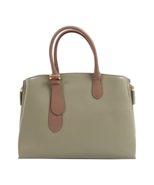 KOBE LETTUCE（コウベレタス）の「ショルダーベルト付きサイドジップバイカラーバッグ（トートバッグ・レディース・アイボリー/ライトカーキ/ブラック/ネイビー・FREE）」の11枚目の写真