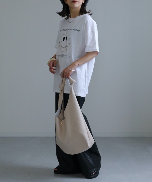 ap retro（アプレトロ）の「ニコちゃんパールTEE（Tシャツ/カットソー・レディース・ブラック/アイボリー・FREE）」の12枚目の写真