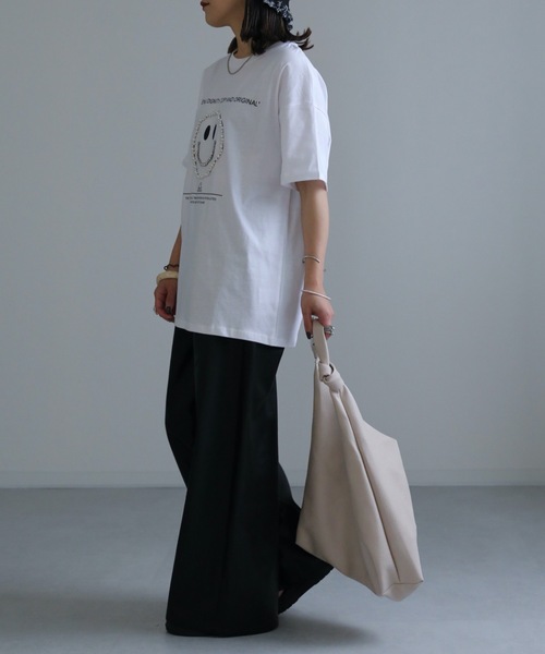 ap retro（アプレトロ）の「ニコちゃんパールTEE（Tシャツ/カットソー・レディース・ブラック/アイボリー・FREE）」の13枚目の写真