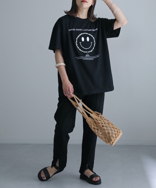 ap retro（アプレトロ）の「ニコちゃんパールTEE（Tシャツ/カットソー・レディース・ブラック/アイボリー・FREE）」の22枚目の写真