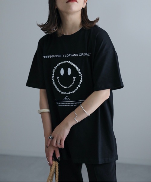 セール】ニコちゃんパールTEE（Tシャツ/カットソー）｜ap retro