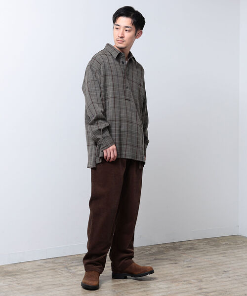 BEAMS(ビームス)の「BEAMS / チェック プルオーバ シャツ(シャツ/ブラウス・メンズ・チャコールグレー/ライトブラウン・S/M/L/XL)」の15枚目の写真
