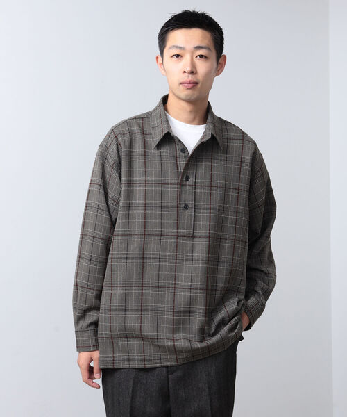 BEAMS(ビームス)の「BEAMS / チェック プルオーバ シャツ(シャツ/ブラウス・メンズ・チャコールグレー/ライトブラウン・S/M/L/XL)」の18枚目の写真