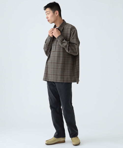 BEAMS(ビームス)の「BEAMS / チェック プルオーバ シャツ(シャツ/ブラウス・メンズ・チャコールグレー/ライトブラウン・S/M/L/XL)」の4枚目の写真
