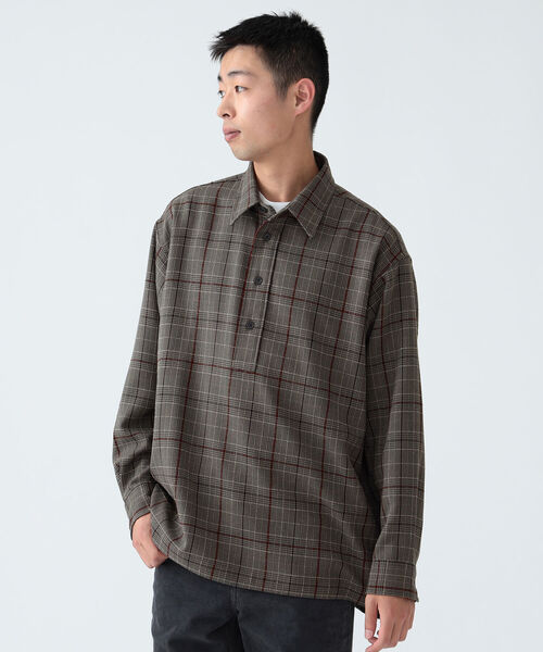 BEAMS(ビームス)の「BEAMS / チェック プルオーバ シャツ(シャツ/ブラウス・メンズ・チャコールグレー/ライトブラウン・S/M/L/XL)」の8枚目の写真