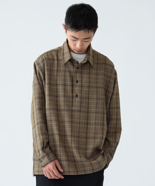 BEAMS(ビームス)の「BEAMS / チェック プルオーバ シャツ(シャツ/ブラウス・メンズ・チャコールグレー/ライトブラウン・S/M/L/XL)」の14枚目の写真