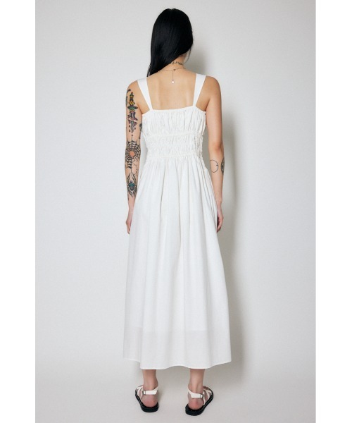 MOUSSY（マウジー）の「COTTON GATHER CAMI ドレス（ワンピース・レディース・レッド/オフホワイト/ブラック・1/2）」の5枚目の写真