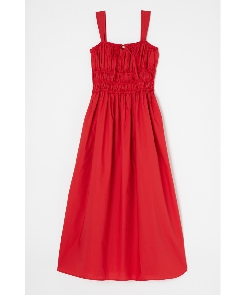 MOUSSY（マウジー）の「COTTON GATHER CAMI ドレス（ワンピース・レディース・レッド/オフホワイト/ブラック・1/2）」の8枚目の写真