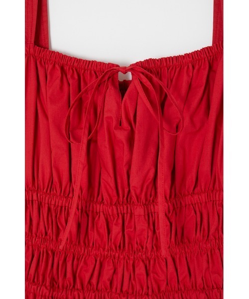 MOUSSY（マウジー）の「COTTON GATHER CAMI ドレス（ワンピース・レディース・レッド/オフホワイト/ブラック・1/2）」の14枚目の写真