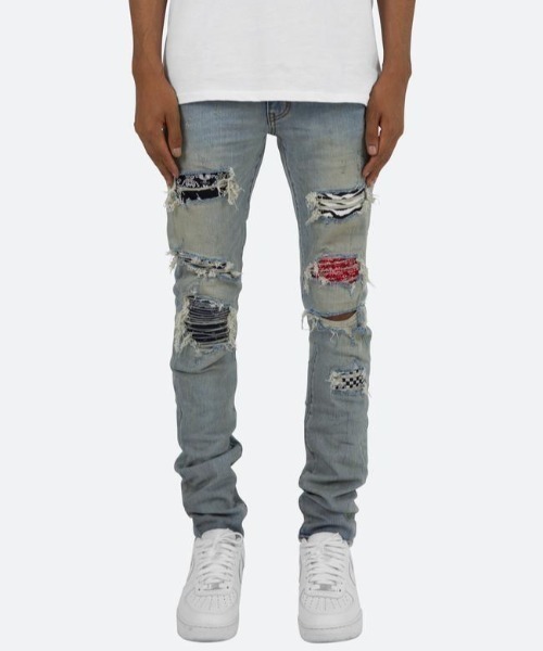 mnml（ミニマル）の「mnml/ミニマル/リペアデニムパンツ/X214 STRETCH DENIM(M2020-D857)（デニムパンツ・メンズ・ブルー・32/30/34/28/29）」の3枚目の写真