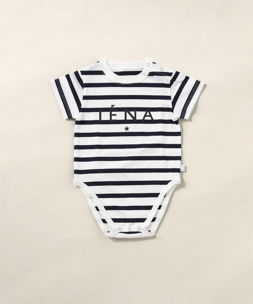 BASIC】エトワールロゴ半袖ロンパース ボーダー baby(70cm-80cm