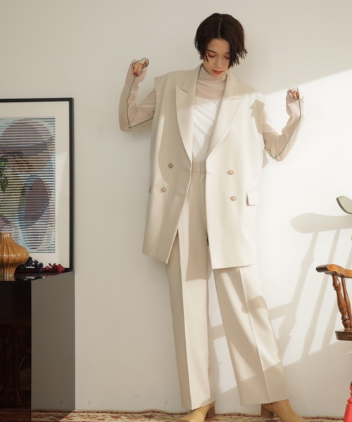 ROSE BUD（ローズバッド）の「ノースリーブジャケット（その他アウター・レディース・ブラウン/ベージュ・ONE SIZE）」の5枚目の写真
