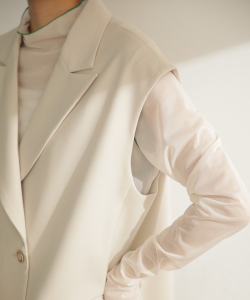ROSE BUD（ローズバッド）の「ノースリーブジャケット（その他アウター・レディース・ブラウン/ベージュ・ONE SIZE）」の11枚目の写真
