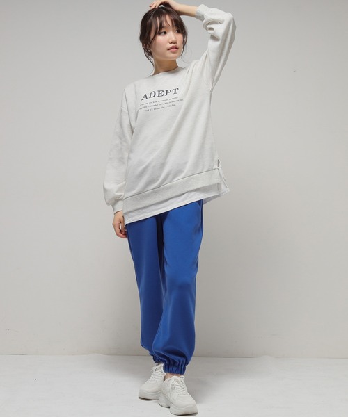 Honeys(ハニーズ)の「スウェットパンツ(スウェットパンツ・レディース・ブルー/アイボリー/杢グレー/イエロー系その他/スミクロ・S/M/L/LL)」の12枚目の写真