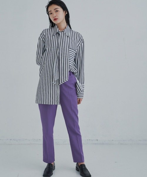 CLEARIMPRESSION （クリアインプレッション）の「【セットアップ対応/サイズ展開あり】ライトダブルクロススティックパンツ（その他パンツ・レディース・ブラック/パープル/アイボリー・SMALL/MEDIUM）」の7枚目の写真