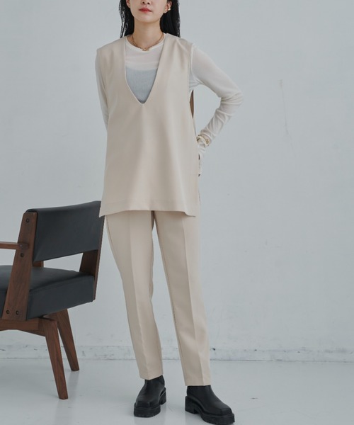 CLEARIMPRESSION （クリアインプレッション）の「【セットアップ対応/サイズ展開あり】ライトダブルクロススティックパンツ（その他パンツ・レディース・ブラック/パープル/アイボリー・SMALL/MEDIUM）」の9枚目の写真