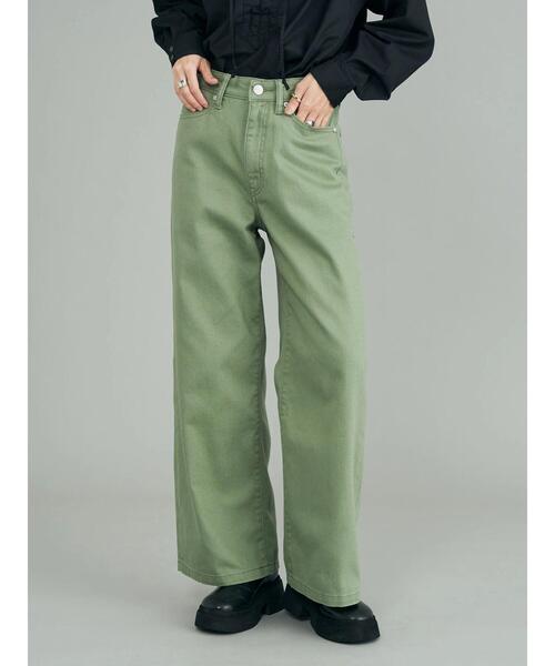 AMERICAN HOLIC（アメリカンホリック）の「バギーワイドパンツ（デニムパンツ・レディース・カーキ/ピンク/ライトインディゴブルー・S/M/L）」の6枚目の写真