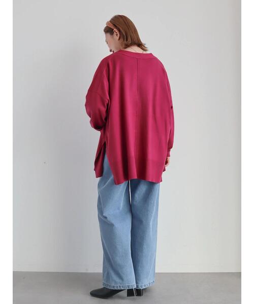 AMERICAN HOLIC（アメリカンホリック）の「バギーワイドパンツ（デニムパンツ・レディース・カーキ/ピンク/ライトインディゴブルー・S/M/L）」の12枚目の写真