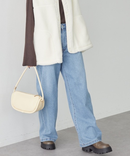 AMERICAN HOLIC（アメリカンホリック）の「バギーワイドパンツ（デニムパンツ・レディース・カーキ/ピンク/ライトインディゴブルー・S/M/L）」の3枚目の写真