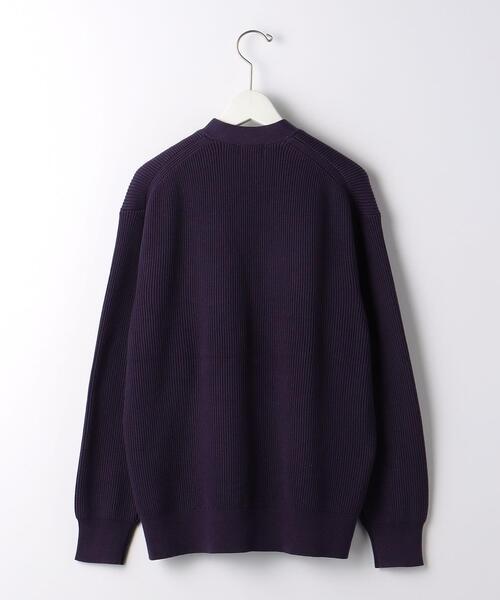 green label relaxing（グリーンレーベルリラクシング）の「クリアコットン アゼ Vネック カーディガン（カーディガン/ボレロ・メンズ・ブラック/パープル/ダークグリーン・L/XL/S/M）」の10枚目の写真