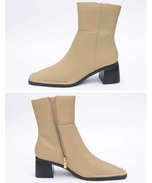 Re:EDIT(リエディ)の「スクエアトゥステッチミドルブーツ(ブーツ・レディース・ホワイト/パイソン/ベージュ/ブラック・SMALL/MEDIUM/LARGE)」の18枚目の写真