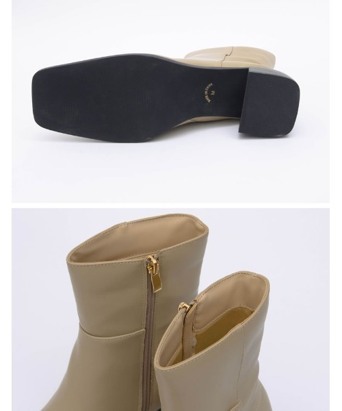 Re:EDIT(リエディ)の「スクエアトゥステッチミドルブーツ(ブーツ・レディース・ホワイト/パイソン/ベージュ/ブラック・SMALL/MEDIUM/LARGE)」の19枚目の写真