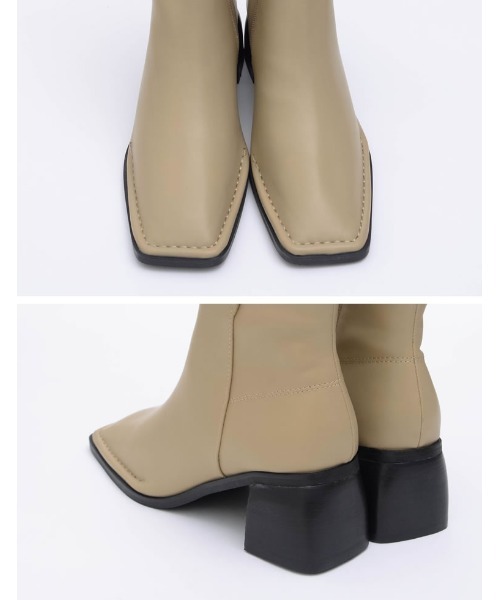 Re:EDIT(リエディ)の「スクエアトゥステッチミドルブーツ(ブーツ・レディース・ホワイト/パイソン/ベージュ/ブラック・SMALL/MEDIUM/LARGE)」の20枚目の写真