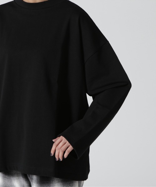 MANASTASH(マナスタッシュ)の「MANASTASH/マナスタッシュ チビハイネックワイドプルオーバー(Tシャツ/カットソー・レディース・ホワイト/ブラック・1)」の5枚目の写真
