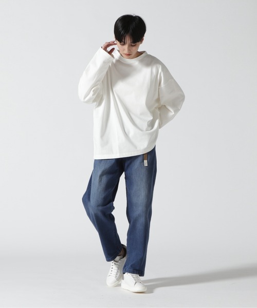 MANASTASH(マナスタッシュ)の「MANASTASH/マナスタッシュ チビハイネックワイドプルオーバー(Tシャツ/カットソー・レディース・ホワイト/ブラック・1)」の9枚目の写真