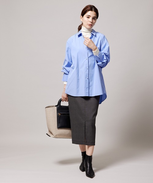 ROPE'（ロペ）の「シルキーブロードパールボタンシャツ（シャツ/ブラウス・レディース・ホワイト/カーキ/サックスブルー/ブルー系その他4・38）」の18枚目の写真