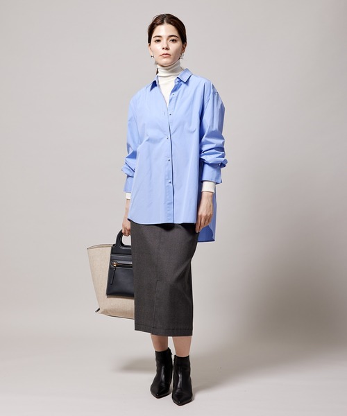 ROPE'（ロペ）の「シルキーブロードパールボタンシャツ（シャツ/ブラウス・レディース・ホワイト/カーキ/サックスブルー/ブルー系その他4・38）」の9枚目の写真