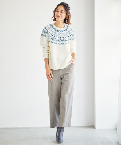 J.PRESS(ジェイプレス)の「【洗える】チェルビック セミワイド パンツ(その他パンツ・レディース・ブラック系/ライトグレー系/ベージュ系・T15/T17/T13)」の10枚目の写真