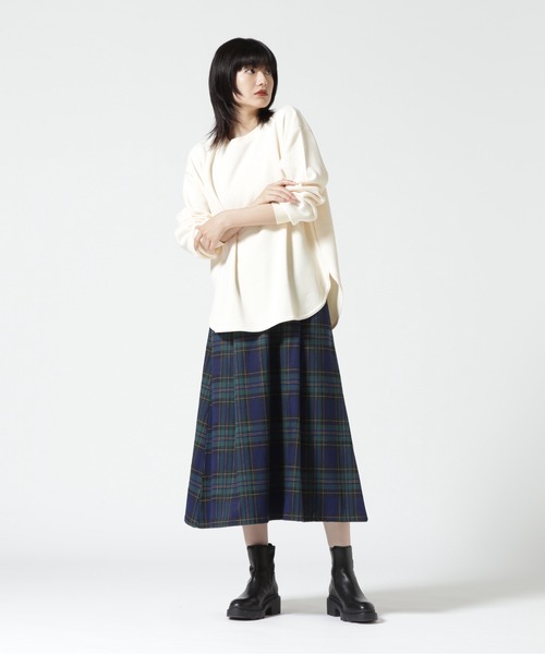 MANASTASH（マナスタッシュ）の「MANASTASH/マナスタッシュ　チェックギャザースカート（スカート・レディース・グリーン/ネイビー・1）」の8枚目の写真