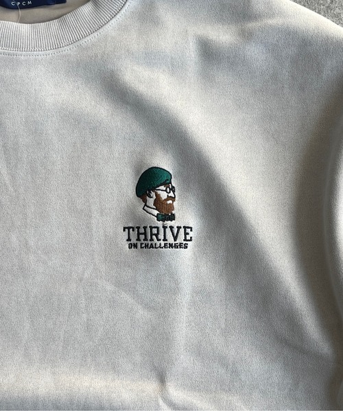 CPCM(シーピーシーエム)の「フェイクスエードポンチ胸ヒゲ刺繍スウェット(スウェット・メンズ・グレイッシュベージュ/チャコールグレー/グリーン・MEDIUM/LARGE)」の9枚目の写真