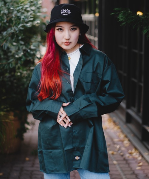 Dickies(ディッキーズ)の「【Dickies】574 LONG SLEEVE WORK SHIRT / ディッキーズ 長袖ワークシャツ 両胸ポケット(シャツ/ブラウス・メンズ・ベージュ/ブラック/グリーン/オレンジ/ミント/ネイビー/チャコール・M/L/XL)」の5枚目の写真