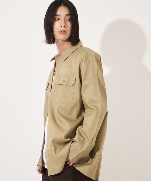 Dickies(ディッキーズ)の「【Dickies】574 LONG SLEEVE WORK SHIRT / ディッキーズ 長袖ワークシャツ 両胸ポケット(シャツ/ブラウス・メンズ・ベージュ/ブラック/グリーン/オレンジ/ミント/ネイビー/チャコール・M/L/XL)」の13枚目の写真